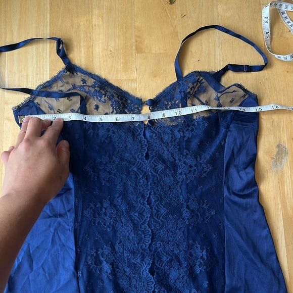 Vintage Vanity Fair Lace Cami W34 Small Royal Blue USA - Picture 4 of 5
